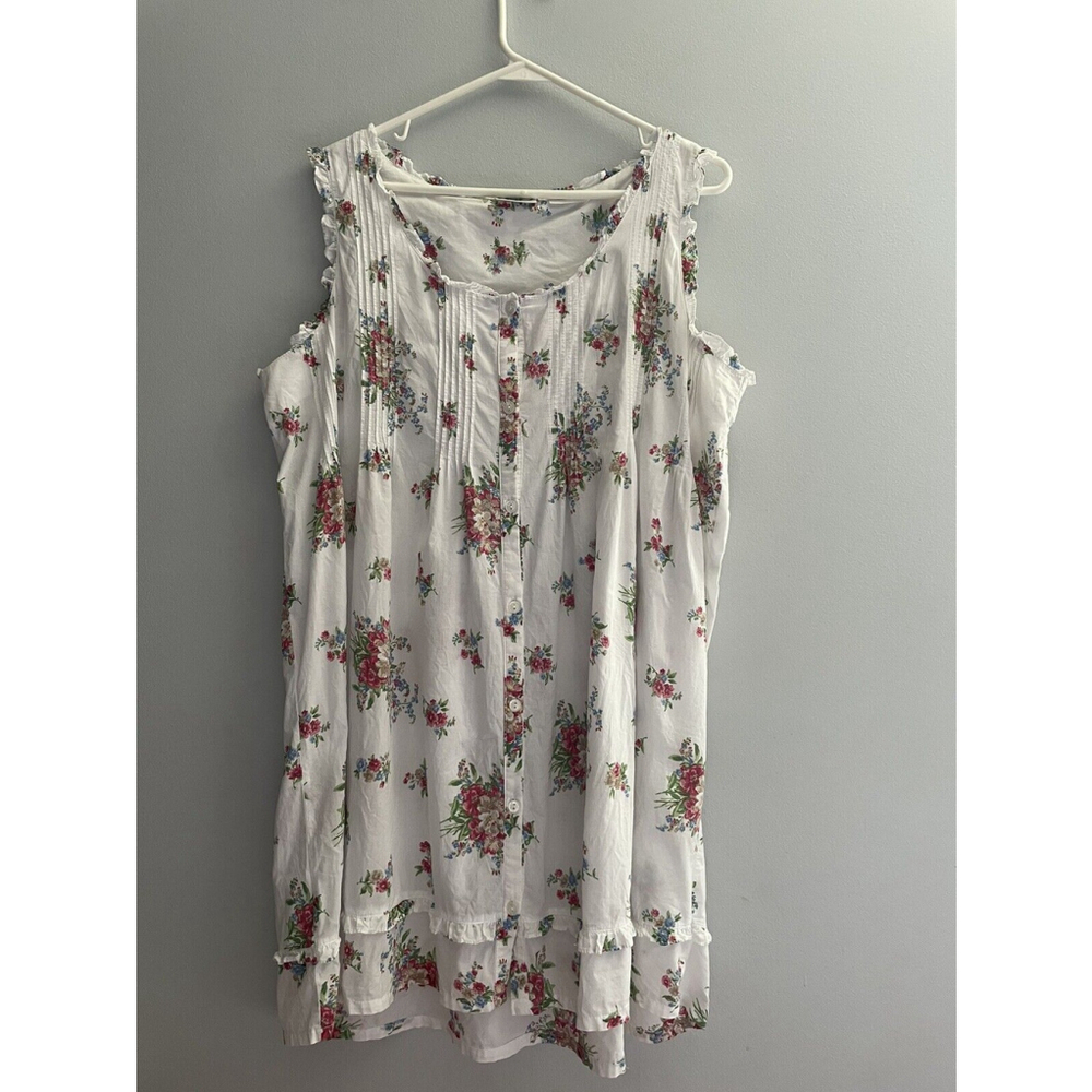 90s Vintage Women’s Laura Ashley Boho Cottagecore White Floral Dress Large